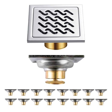 Ralo 10x10 Inox Kit 16 Uni Banheiro Anti Odor Lavanderia Anti Inseto Quintal Anti Corrosao Higienico