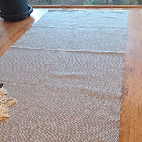 Tapete Tear Artesanal Beira Cama Slim Cinza 80 X 150