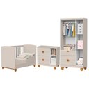 Ver imagem 4 de Dormitório Infantil Apolo com Guarda Roupa Cômoda Berço 3 Portas 3 Gavetas MDF Areia Fosco Reller