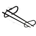 Ver imagem 3 de Conjunto 2 Peças Suporte Suspenso para Taças Reto 42cm Kit Porta Taças de Teto Preto Fosco