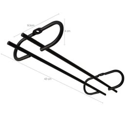 Conjunto 2 Peças Suporte Suspenso para Taças Reto 42cm Kit Porta Taças de Teto Preto Fosco - 3