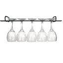 Ver imagem 4 de Conjunto 2 Peças Suporte Suspenso para Taças Reto 42cm Kit Porta Taças de Teto Preto Fosco