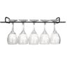 Conjunto 2 Peças Suporte Suspenso para Taças Reto 42cm Kit Porta Taças de Teto Preto Fosco - 4