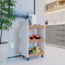 Ver imagem 5 de Carrinho Multiuso Gourmet Buffet com Rodinhas Bar Aparador Organizador com 3 Prateleiras Branco/Frei