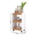 Ver imagem 4 de Carrinho Multiuso Gourmet Buffet com Rodinhas Bar Aparador Organizador com 3 Prateleiras Branco/Frei