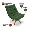 Kit 02 Poltronas Giratória Costela Suede Verde Base Madeira Ma25 - D'rossi Drossi - 7