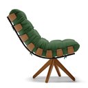 Ver imagem 4 de Kit 02 Poltronas Giratória Costela Suede Verde Base Madeira Ma25 - D'rossi Drossi