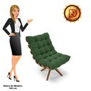 Ver imagem 6 de Kit 02 Poltronas Giratória Costela Suede Verde Base Madeira Ma25 - D'rossi Drossi