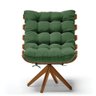 Kit 02 Poltronas Giratória Costela Suede Verde Base Madeira Ma25 - D'rossi Drossi - 3