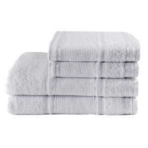 Jogo de Banho Toalha Slim Plus 4 pçs 100% Algodão com Barrado para Bordar:Branco