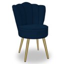 Ver imagem 4 de Cadeira para Studio Maquiagem Clinica Estética Veludo Azul Pés Dourado Bz Home Decor