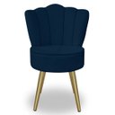 Ver imagem 5 de Cadeira para Studio Maquiagem Clinica Estética Veludo Azul Pés Dourado Bz Home Decor