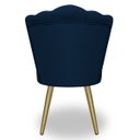 Ver imagem 3 de Cadeira para Studio Maquiagem Clinica Estética Veludo Azul Pés Dourado Bz Home Decor