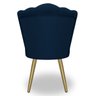 Cadeira para Studio Maquiagem Clinica Estética Veludo Azul Pés Dourado Bz Home Decor - 3