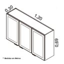 Ver imagem 4 de Armário de Cozinha em Aço 3 Portas de Vidro 120cm Dobradiças Slow Motion Exclusive Itatiaia 