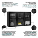 Ver imagem 6 de Armário de Cozinha Aéreo em Aço 120cm com Portas de Vidro Exclusive Itatiaia Grafite
