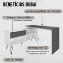 Ver imagem 5 de Escrivaninha Mesa Escritório Industrial em L 1 Porta 5 Nichos Pés Metálicos Dubai
