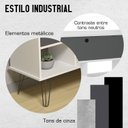 Ver imagem 6 de Escrivaninha Mesa Escritório em L Pés Metálicos Dubai 1 Porta 5 Nichos 136,5cm Industrial Branco e g