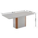 Ver imagem 3 de Conjunto Sala de Jantar Mesa Tampo MDF/Vidro 6 Cadeiras Ester Off White/Marromle