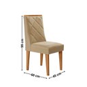 Ver imagem 4 de Conjunto Sala de Jantar Mesa Tampo MDF/Vidro 6 Cadeiras Ester Off White/Marromle