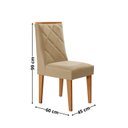 Ver imagem 4 de Conjunto Sala de Jantar Mesa Tampo MDF/Vidro 6 Cadeiras Ester Off White/Marromle