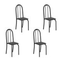 Ver imagem 1 de Kit 4 Cadeiras Tubular 96x36x41 cm Iris B Preto