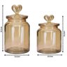 Jogo 3 Potes Vidro Âmbar Decor Afeto Coração 650ml e 1 Litro - 2