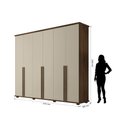 Ver imagem 2 de Roupeiro/armário/guarda Roupas/organizador Estela 6 Portas com Puxadores em Mdf e 5 Gavetas Cor Frei