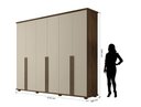 Ver imagem 2 de Roupeiro/armário/guarda Roupas/organizador Estela 6 Portas com Puxadores em Mdf e 5 Gavetas Cor Frei