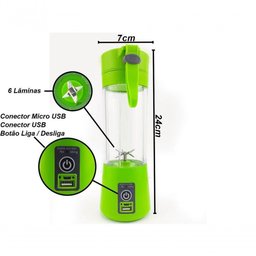 Mini Liquidificador Portátil Misturador Usb - Verde - 5