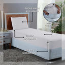 Ver imagem 3 de Conjunto Lençol Cama Solteiro 2 Peças 400 Fios com Elástico e Fronha Toque Macio:branco