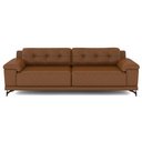 Ver imagem 2 de Sofá Living 4 Lugares 292cm Agostino Pés Design em Ferro Couro Caramelo Manchado G52 - Gran Belo