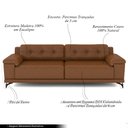 Ver imagem 4 de Sofá Living 4 Lugares 292cm Agostino Pés Design em Ferro Couro Caramelo Manchado G52 - Gran Belo