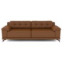 Ver imagem 2 de Sofá Living 4 lugares 292cm Agostino Pés Design em Ferro Couro Caramelo Manchado G52 - Gran Belo
