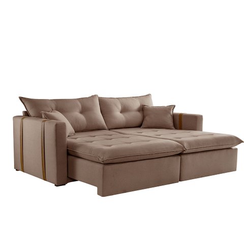 Sofa Cama e Reclinavel Lisboa 2,20m 04 Lugares Mola Ensacada Txr