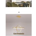 Ver imagem 6 de Lustre Luminaria Pendente 2 Aneis Led Arco Diamante Planeta Infinito Sala Casa Restaurante