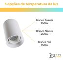 Ver imagem 3 de Kit 4 Spot Sobrepor Redondo Direcionável + Lâmpada Led Mr16 - Branco - Bco Quente 3000k