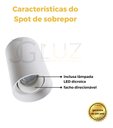 Ver imagem 4 de Kit 4 Spot Sobrepor Redondo Direcionável + Lâmpada Led Mr16 - Branco - Bco Quente 3000k