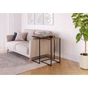 Ver imagem 1 de Conjunto com 2 Mesas Laterais Estilo Industrial 27895 Artesano - Vermont/preto Fosco