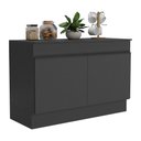 Ver imagem 1 de Balcão Cozinha Gabinete Pia 120cm 2 Portas com Rodapé Veneza Multimóveis Mp2239 Preto