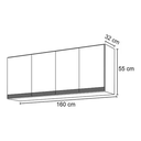 Ver imagem 4 de Armário de Cozinha Suspenso 160cm Andréia 4 Portas Cinza Ajl