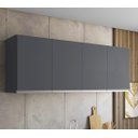 Ver imagem 1 de Armário de Cozinha Suspenso 160cm Andréia 4 Portas Cinza Ajl