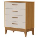 Ver imagem 3 de Guarda Roupa Infantil Flip 3 Portas com Cômoda Gaveteiro Infantil Flip Areia Acetinado Savana -