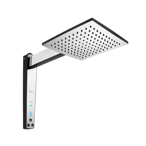 Chuveiro Ducha Acqua Century Digital Preto Cromado 127v 5500w Quadrado Lorenzetti Clean Moderno Luxo
