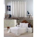 Ver imagem 1 de Kit Colcha Cobre Leito Queen + Cortina 3 Metros Tecido Rústico Topázio 6 Peças:palha