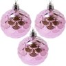 Kit 36 Bolas Árvore de Natal Decoração Rosa Brilhante 55mm - 1