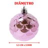Kit 36 Bolas Árvore de Natal Decoração Rosa Brilhante 55mm - 4