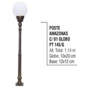 Ver imagem 3 de Poste Colonial Amazonas para Jardim Alumínio 01 Globo 1,14m