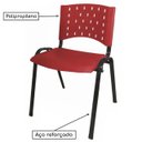 Ver imagem 4 de Cadeira Plástica Realplast 04 Pés - Vermelho (Polipropileno) - 31202