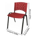 Ver imagem 2 de Cadeira Plástica Realplast 04 Pés - Vermelho (Polipropileno) - 31202